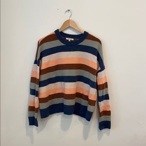 Madewell Elmwood Stripe Pullover Sweater Wool Blnd